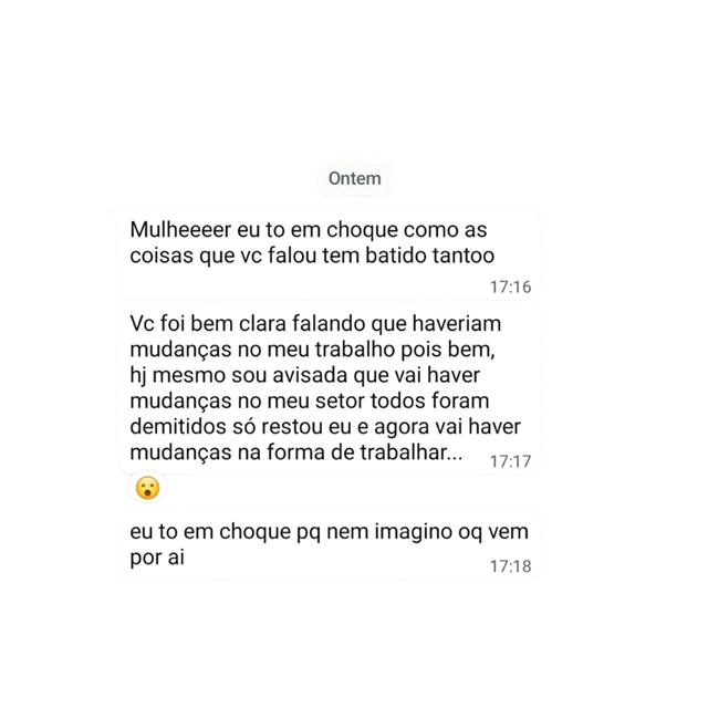Depoimento recebido no WhatsApp